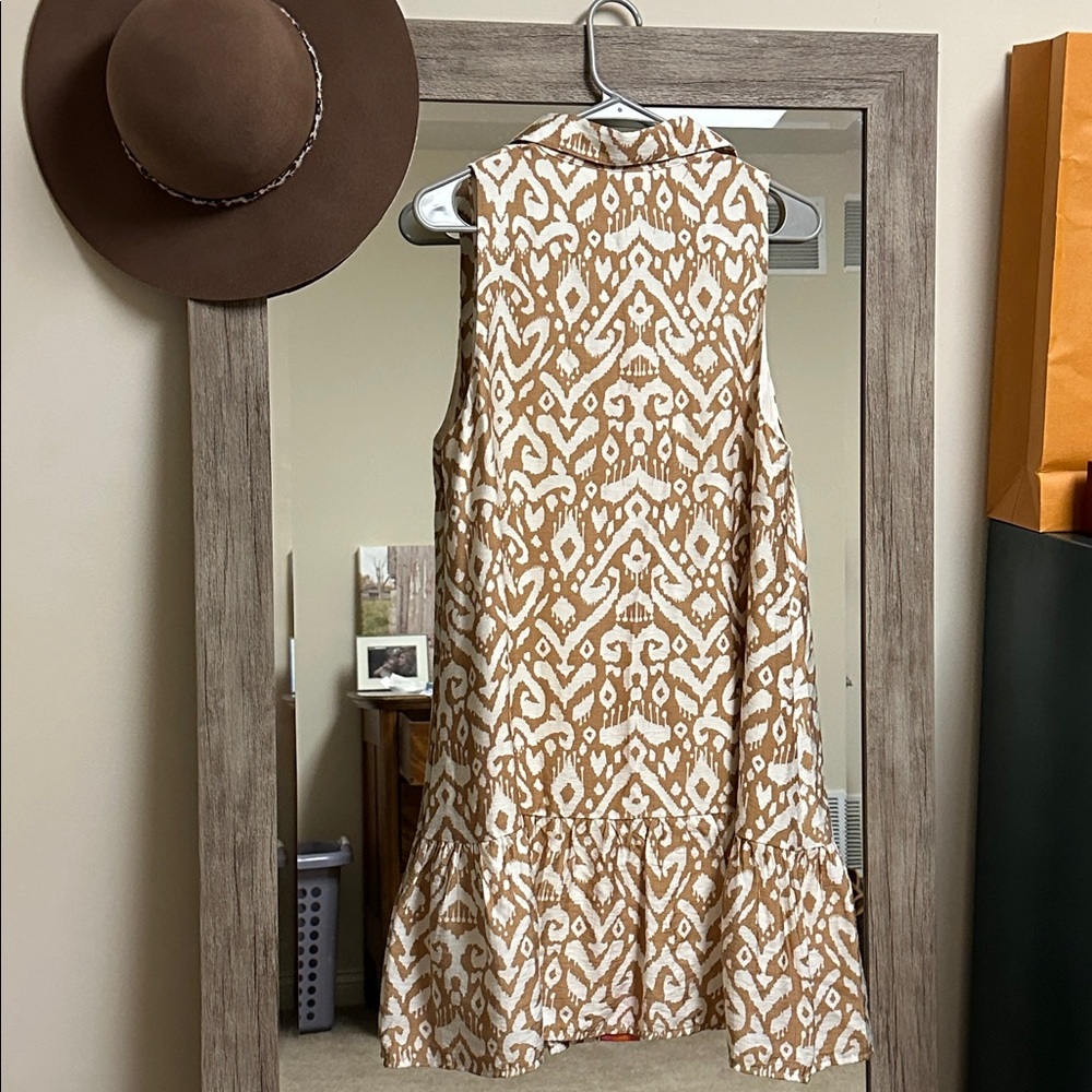 THML Tan and White Patterned Dress - Picture 5 of 6